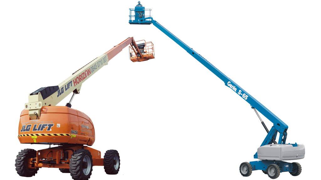 A JLG 660SJ and Genie S65, 2 examples of telescopic booms
