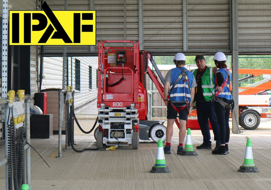 A man and woman doing their IPAF PAL test at Horizon Platforms in Wakefield