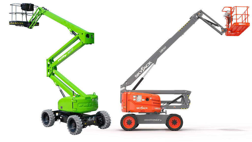 An HR12 and SJ60 AJ+, 2 examples of articulating booms 